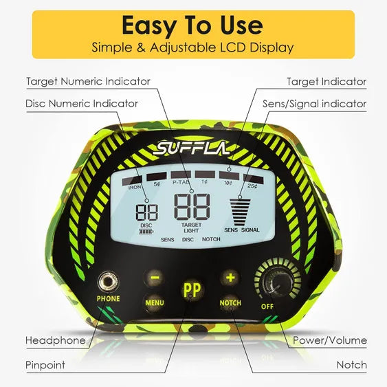 SUFFLA Multi-Modes Hobby Metal Detector User-Friendly & Lightweight for Adults Juniors Elders - SMD01
