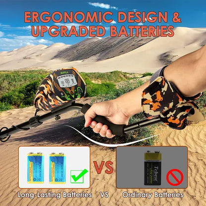 SUFFLA Camouflage Orange Hobby Metal Detector High Accuracy & Waterproof for Adults Juniors Elders SMD02A